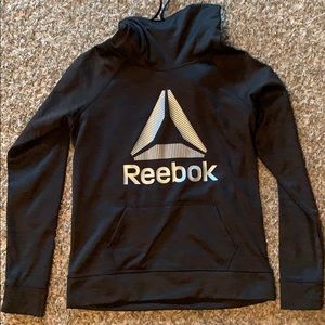 Reebok black hooded sweatshirt size XS.